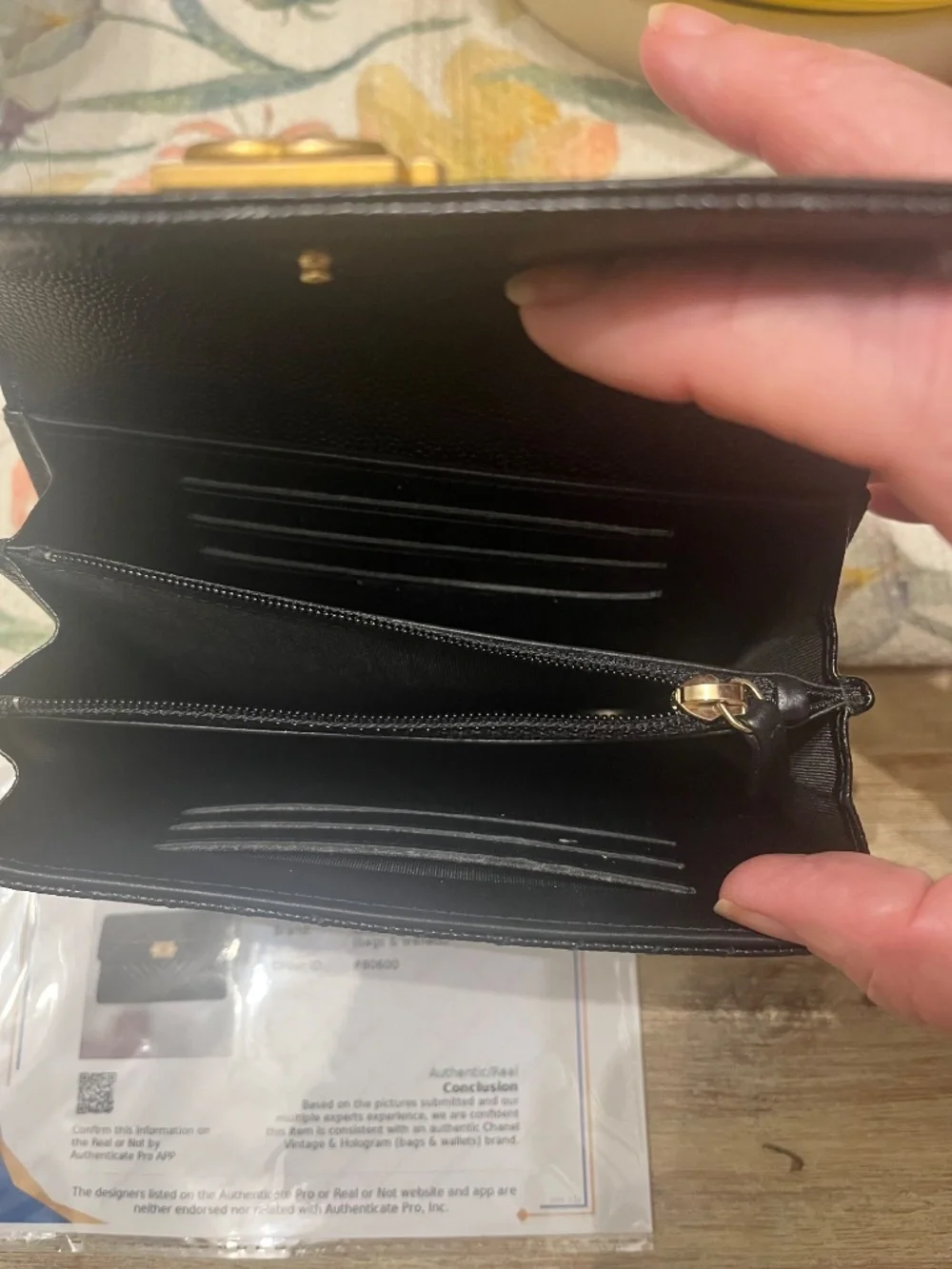 Chanel Boy Line Black Caviar Wallet